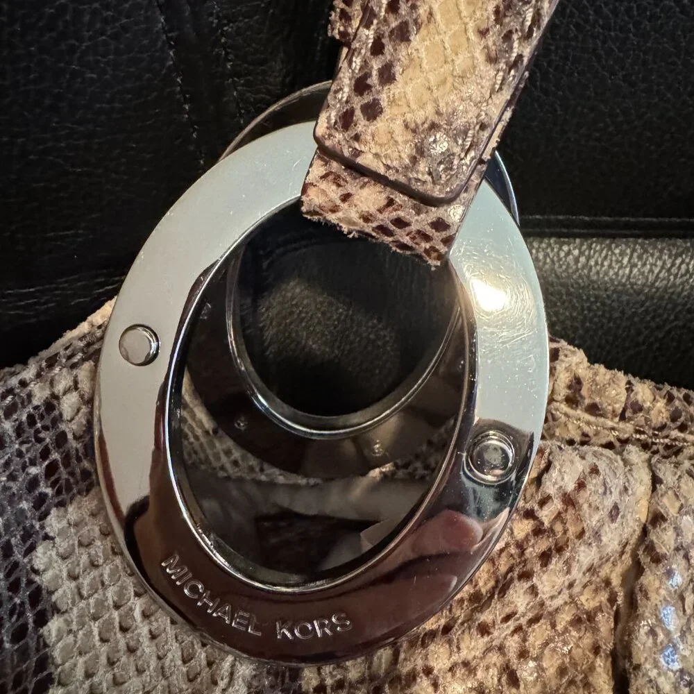 Michael Kors Python Pattern Leather Bag - Picture 2 of 7